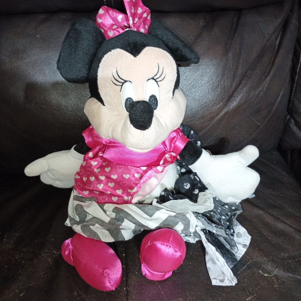 Disney Minnie Mouse Plush Doll - Pink and Black